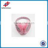 Imitation Rabbit FUR Hair Earmuff Printed With Grid