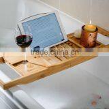 Bamboo Bathtub Caddy - Bathtub Tray - With Book Holder thumbnail-2