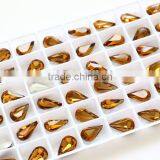 K9 Crystal Smoke Topaz Tear Drop Point Back Chaton Stone Jewelry Glass Stone thumbnail-4