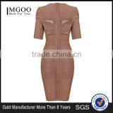 2015 High Quality Dresses Fashion Design For Ladies Half Sleeves Wrap Breast Vestidos H517 thumbnail-3