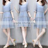 Z&M Women's 2017 Blue Lace Dress Night Wearing Dress Ladies Wear Dress thumbnail-4