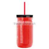 USA Made 27 oz Tritan Mason Jar With Screw-On Lid and Straw - Measurements Molded Into Side of Jar and Comes With Your Logo thumbnail-4