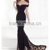 2016 Off The Shoulder Prom Dresses Stretch Spandex & Tulle With Beading thumbnail-1