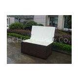 Storeroom Brown Plastic Resin Wicker Storage Box , UV Resistant