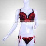 2015 Classical Full Cup Sexy Mature Women Red Lace Slip Embroidered Bra thumbnail-5