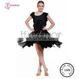 AB007 2014 New Brand Black Tassel Dance Dress Black Children thumbnail-1