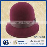 high quality red pure wool felt bucket hat for wholesale