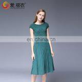 2016 Korea Style Round-Neck Chiffon Dress Wholesales PLeated Dress thumbnail-2
