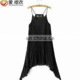 New Fashion Chiffon Pure Color Dress Www Sex Ladies Com Pleated Dresses thumbnail-4