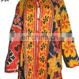 Indian Long Size kantha handmade Jacket Winter Cotton Quilted Coat reversible Womens jackets VH02