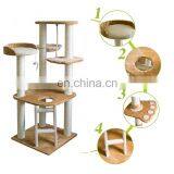 High Quality Manufacturer Factory Sisal Eco Friendly Wholesale Round Cat Scratcher Scratching Scratch Lounge Bed Tower Cat Tree thumbnail-5