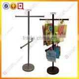 2 Tiers and 4-hooks Bag Display Rack thumbnail-3