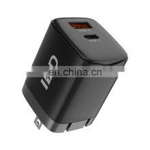 2021 New Trend 2 Charging Port USB A + USB C PD20W Wall Charger QC3.0 USB Charger Adapter for Phone 12 thumbnail-2