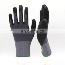 EN388 15Gauge Nylon Spandex Knitting Shell Micro Foam Nitrile Dipping Gloves Oil Block Mechanic Labor Working Gloves thumbnail-5
