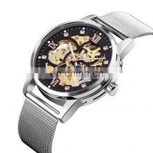 Luxury SKMEI 9199 Automatic Mechanical Movement Stainless Steel Men Wrist Watch thumbnail-3