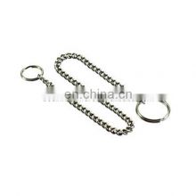 Made in China  Manufactory High Quality Metal Long Pocket Chain Split Lock Key Ring