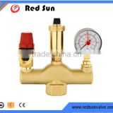 HR6110 factory manufacture brass water heating system safety pressure air vent sets valve