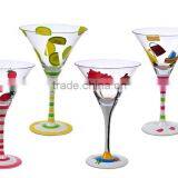 Hand Painted Martini Glass Cup; Painting Cocktail Glass