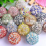 Mixed colorful large round 20mm fashion alloy crystal charm gumball loose jewelry rhinestone beads for necklaces making!