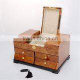 New Arrive Luxury Import Piano Lacquered Bird Eye Wood Jewelry Box Home Decoration thumbnail-1