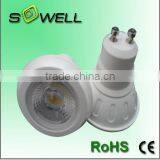 COB Gu10 3w/5w/7w LED Spot Bulb Lighting, 170-265V 50*H55mm Aluminum+plastic COB LED Spot Lamps