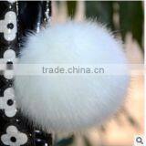 100% Cute Genuine Fox Fur Ball for Keychain Bag Car Accessories thumbnail-5