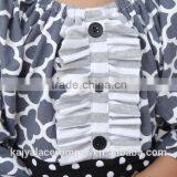 Classical Two Pieces Infant Kids Clothing Gray Ruffle Striped Shorts Newborn Baby Kids Gift Set Hot Sell Baby Girl Fall Cotton thumbnail-4