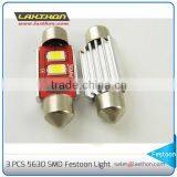 CE RoHS 31MM 36MM 39MM 3SMD 5 Canbus Festoon Canbus 5630 Led Auto Lamp