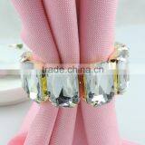 Wholesale Square Shape Crystal Acrylic Stones Wedding Napkin Ring thumbnail-2