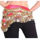 2016 New Designs Cheap Belly Dance Sequin Coin Belts Belly Dancing Costume Hip Scarf for Women 13 Colors Available thumbnail-2