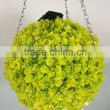 2016 new product yellow artificial boxwood ball with led light topiary grass plant for garden ornaments