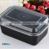 Black Deep Base Food Grade Plastic Container With Leakproof Design Lid