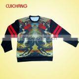 Wholesale crewneck sweatshirts with leather sleeve