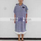 100% Cotton Terry Cloth STRIPES Woven Surf Poncho Beach Towel for Men thumbnail-2