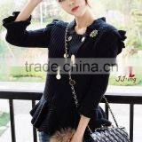 Hand Made Sheepskin Leather Gloves With Raccoon Fur Korea Style With Crystal Dimond thumbnail-4