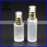 50ml/100ml Frost Glass Lotion Bottles Cosmetic Glass Lotion Bottle With Pump Sprayer