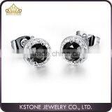 KSTONE 2015 Shiny White Gold Stud Earring With CZ Diamond thumbnail-1