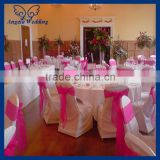 SH017B Elegant Wholesale fancy cheap wedding organza tie hot pink chair sashes