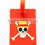 Custom Shape Travel Luggage Tags Skull Print Soft PVC Bag Tag Manufacture