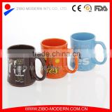 chocolate mug special shape ceramic mug with brand decal design