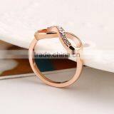 2016 New Fashion Jewelry 14k Real Rose Gold Plated Crystal Piston Ring thumbnail-5