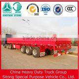 3 Axle Platform Open Sidewall Semi Trailer With Rear Door for Sale thumbnail-2