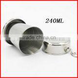 Wholesale Stainless Steel Folding Cup Folding Telescopic Cup Outdoor Folding Cup 304 Folding Cup Camping Climbing on Foot thumbnail-3