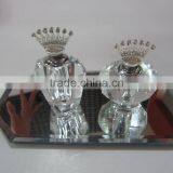 Jewelled Empty Crystal Perfume Bottle & Trinket Box With Mirror Tray thumbnail-3
