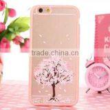 TPU + Acrylic transparent pink cartoon cute phone case for iPhone 6