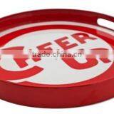 High Quality Best Selling Orange White With Black Designed Serving Round Tray thumbnail-1