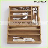 Bamboo Expendable Cutlery Tray Utensil Storage Tray Homex_BSCI Factory