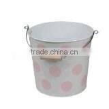Cute Home Decoration Zinc Metal Ice Bucket/Powder Coat Pink and White Household Collector/Beer Bucket/Pails thumbnail-1