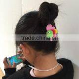 New Premium Colorful Polyester Barrette Felt Hair Clip in Three Pompon Bees Pattern for Newborn Toddler Hair Accessories Set thumbnail-3