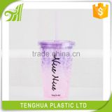 High Quality Plastic Ice Cream Cup With Straw